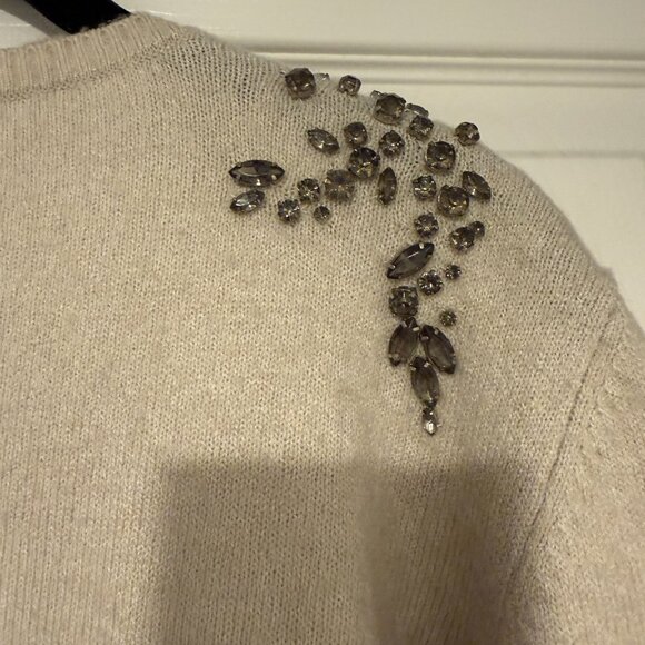 Loft cream puff-sleeved sweater with rhinestone accents -- XL - Picture 2 of 5